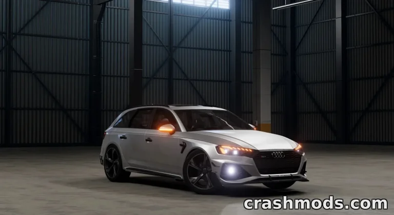 Audi A4 (B9.5) Avant showcased in a detailed garage setting, highlighting its sleek design and sporty features.