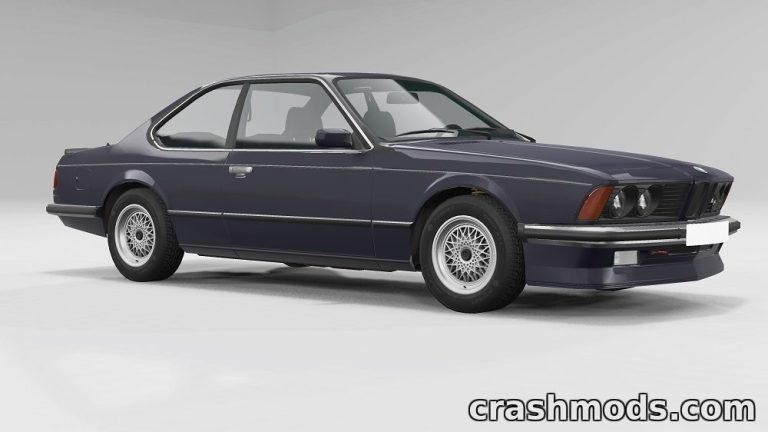 BMW 6-Series (E24) rework mod for BeamNG.drive showcases a sleek, classic coupe with detailed design elements.