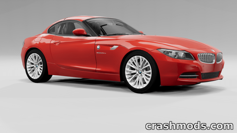 Red BMW Z4 LCI (E89) showcased in BeamNG.drive, featuring sleek design and detailed wheels.