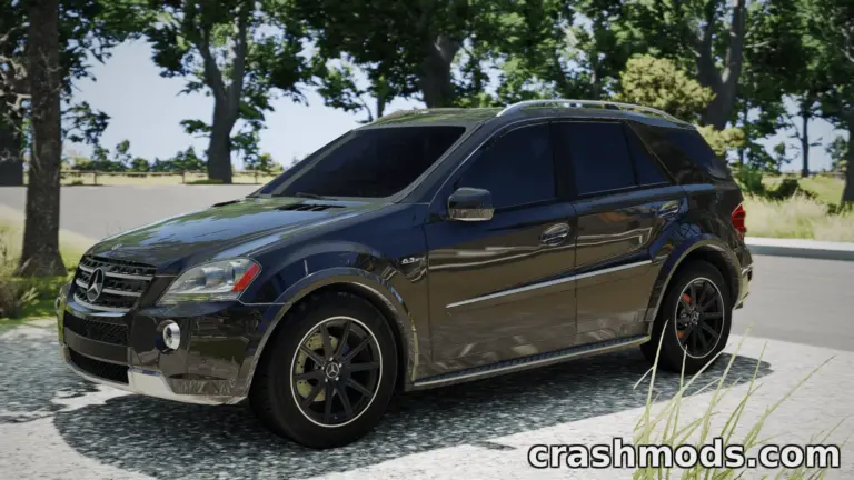 Mercedes-Benz ML63 PACK (W164) 2006 showcased in BeamNG.drive, highlighting its sleek design and detailed textures.