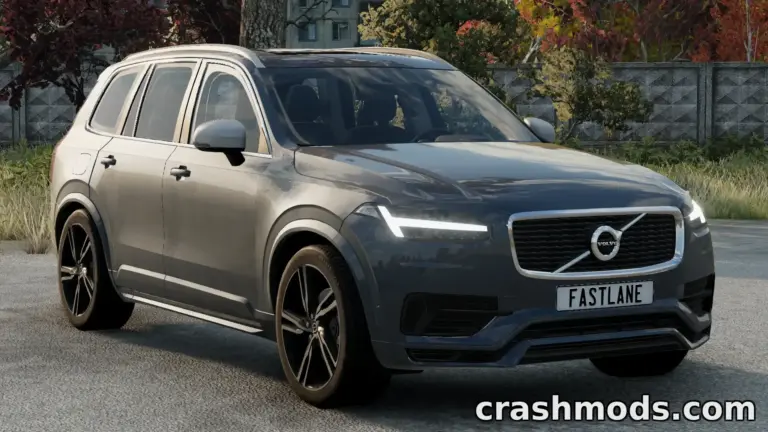 A sleek 2015-2019 Volvo XC90 mod for BeamNG.drive, showcasing its modern design and sporty wheels.