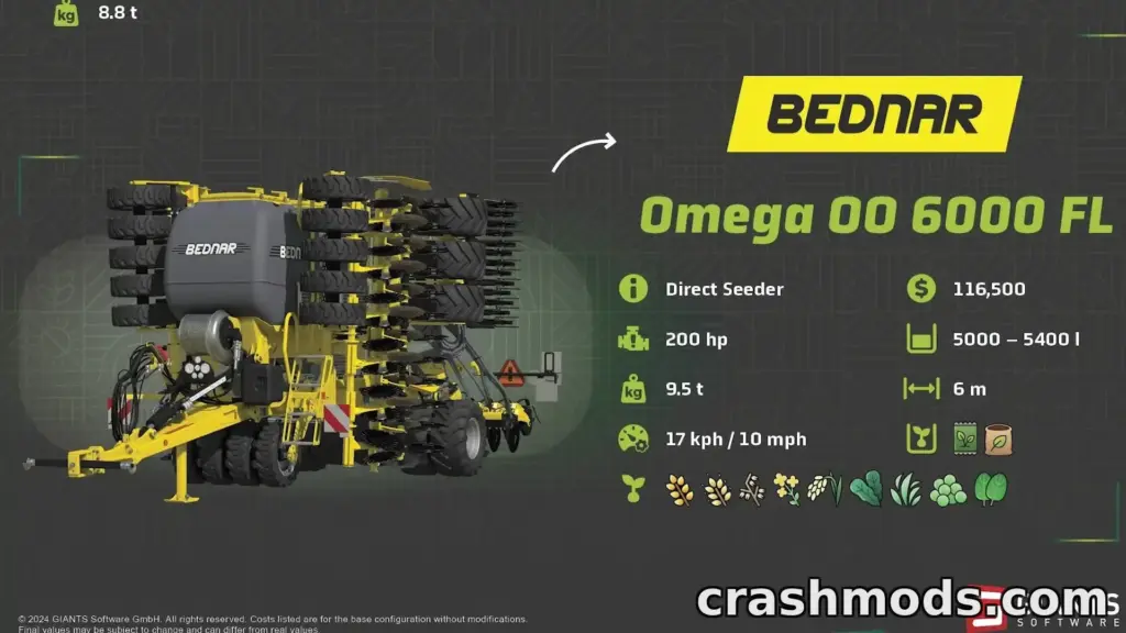 BNM Omega 6000 F seeder in FS25