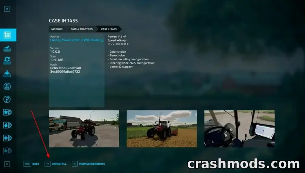 Installing a mod through the FS25 ModHub