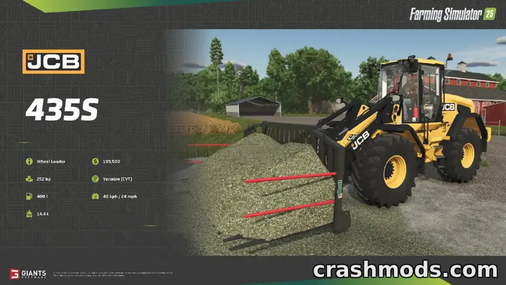 JCB 435s wheel loader in Farming Simulator 25