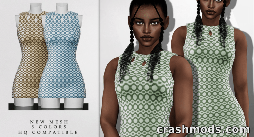 Halter Neck Dress The Sims 4 mod screenshot