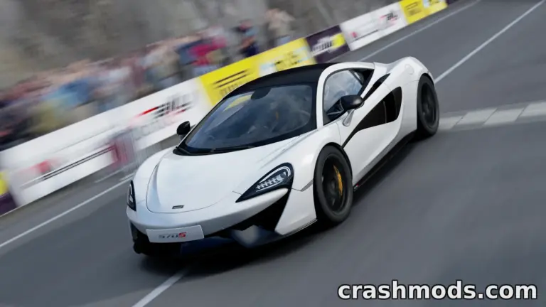 McLaren 570S 2015 racing through a track, showcasing sleek design and dynamic motion in Assetto Corsa.