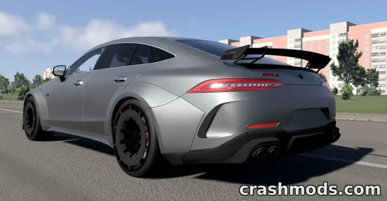 Mercedes-Benz GT X290 (GT63S) mod showcased in BeamNG.drive, highlighting its sleek design and sporty rear.