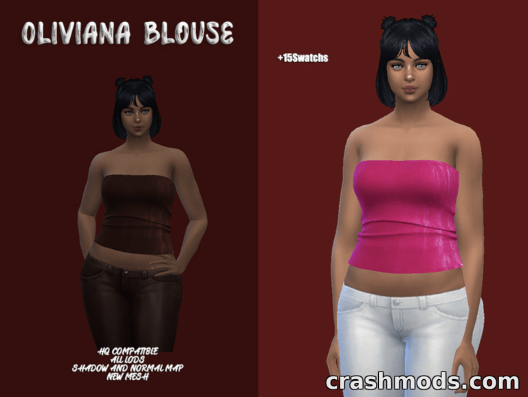 Oliviana Blouse The Sims 4 mod screenshot