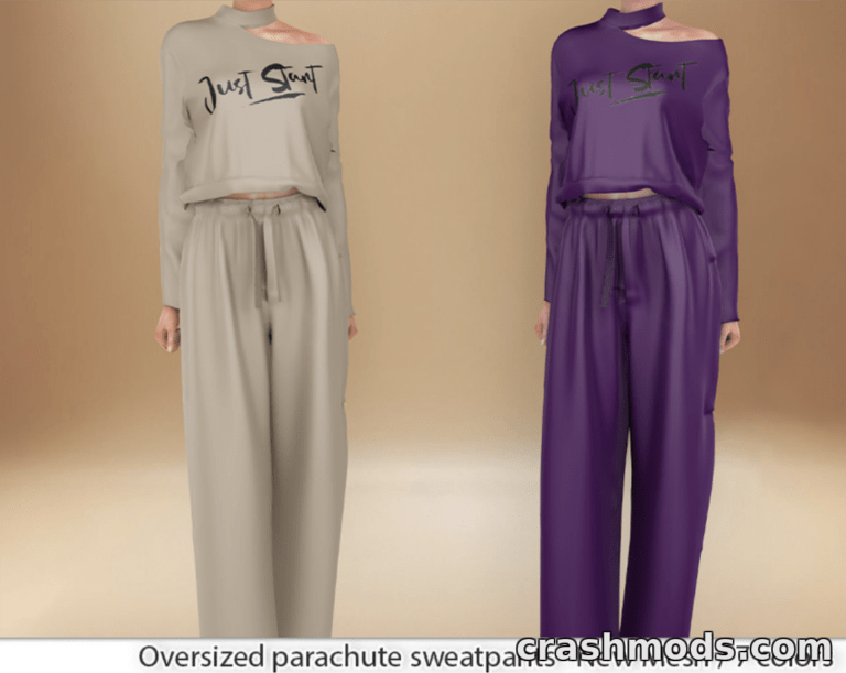 Oversized parachute sweatpants The Sims 4 mod screenshot