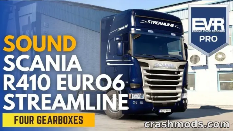 Scania R410 Euro6 truck mod showcases a sleek design with four gearbox options in Euro Truck Simulator 2.