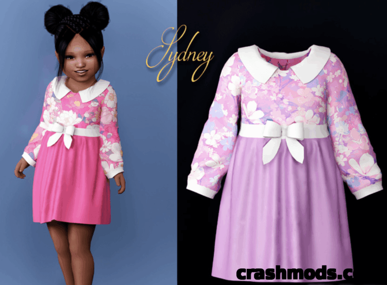 Sydney – Cute floral dress The Sims 4 mod screenshot