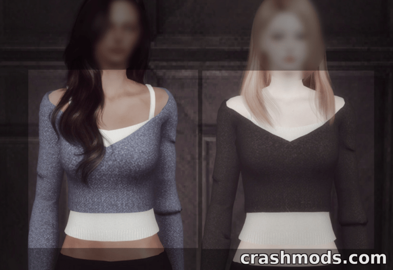 Two piece sweater The Sims 4 mod screenshot