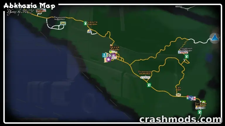 Abkhazia Map – Road Link Between ProMods Georgia and Southern Region Russia Euro Truck Simulator 2 mod screenshot