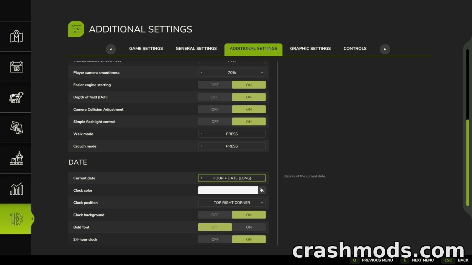 Additional Game Settings – Extra Options Menu – screenshot 2