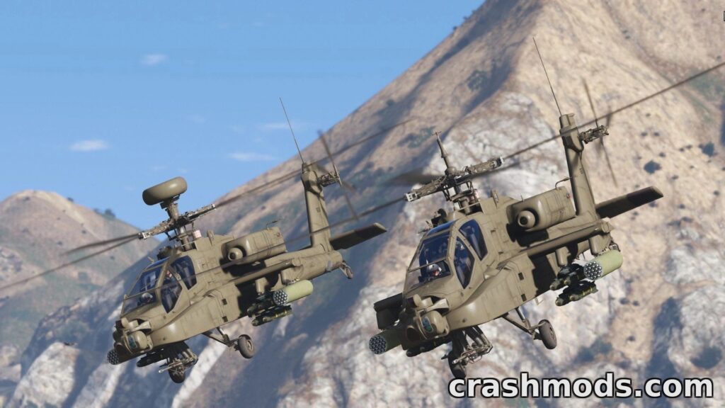 AH-64D Longbow Apache – Add-On Attack Helicopter Grand Theft Auto 5 mod screenshot