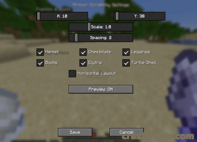 Armour Durablity Hud – On-Screen Durability Readout for Armour and Elytra Minecraft mod screenshot