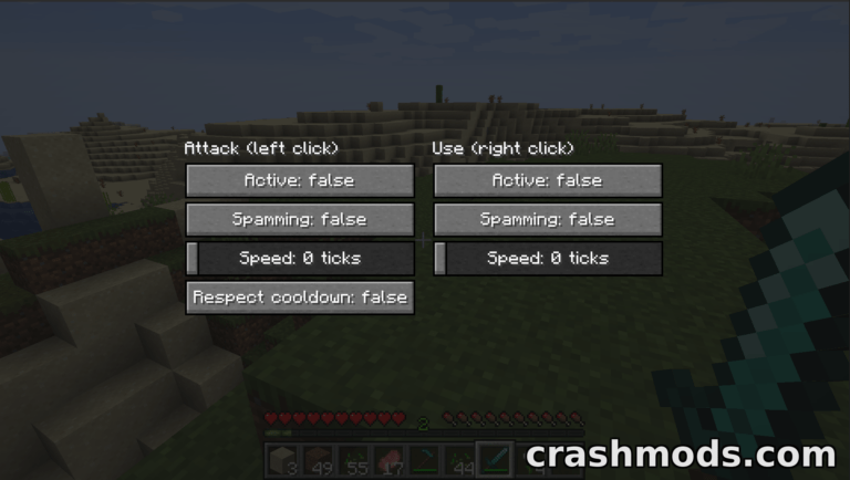 Auto Clicker – Configurable Hold and Spam Clicking with Cooldown Support Minecraft mod screenshot