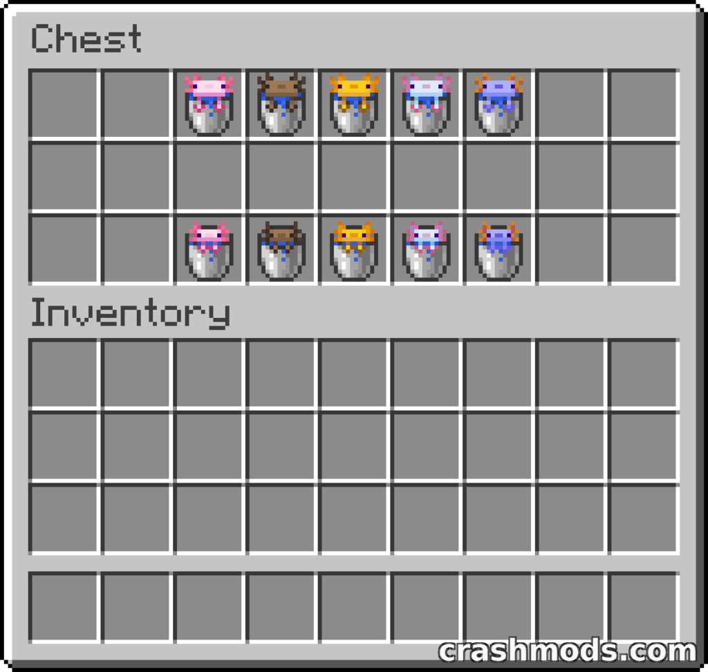 Axolotl Buckets – Color and Age Icons for Bucketed Axolotls Minecraft mod screenshot