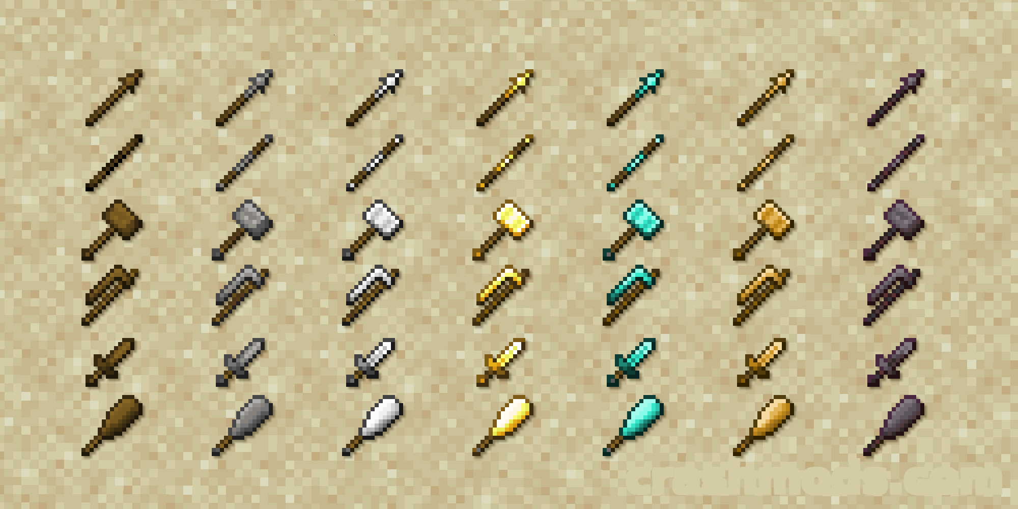 Basic Weapons – Six Vanilla-Styled Tiered Melee Weapons – screenshot 2