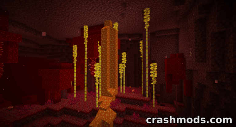 Blazing Bamboo – Fireproof Nether Bamboo with Blaze Rods and Lava Rafts Minecraft mod screenshot