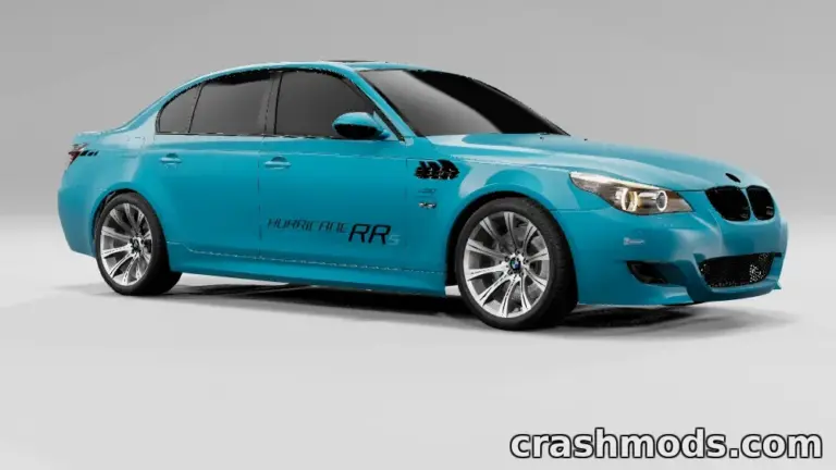 BMW M5 Concept E60 in vibrant blue, showcasing sleek design and detailed modifications for BeamNG.drive.
