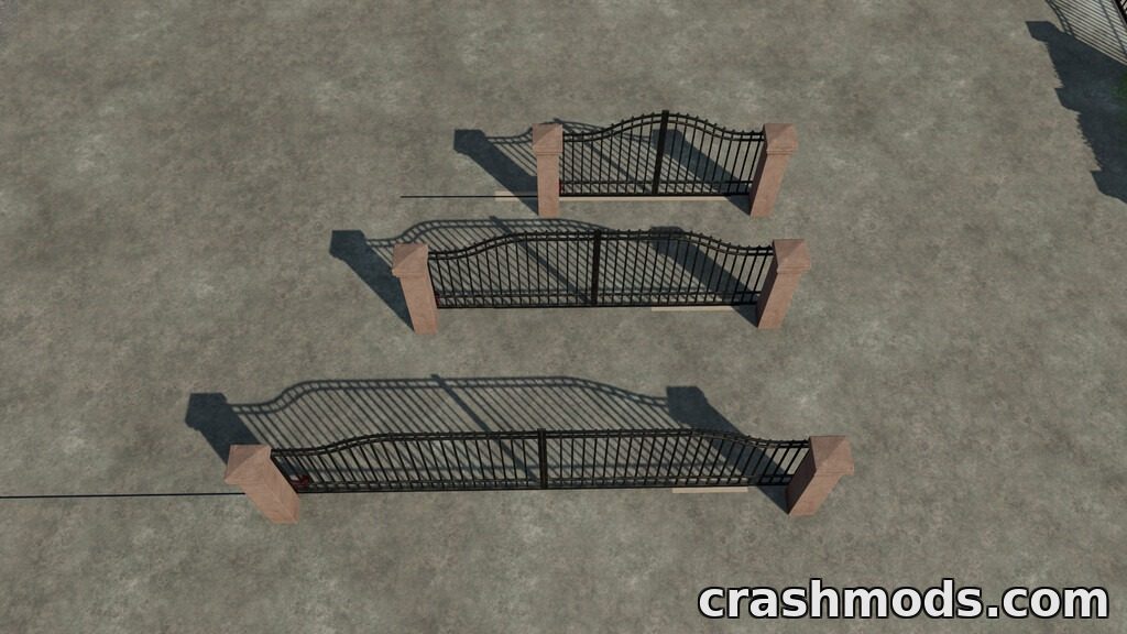 Brick Fence With Sliding Gates – Placeable Fence Pack – screenshot 1