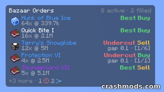 BtrBz – Hypixel SkyBlock Bazaar Order Tracking and Price Alerts – screenshot 4