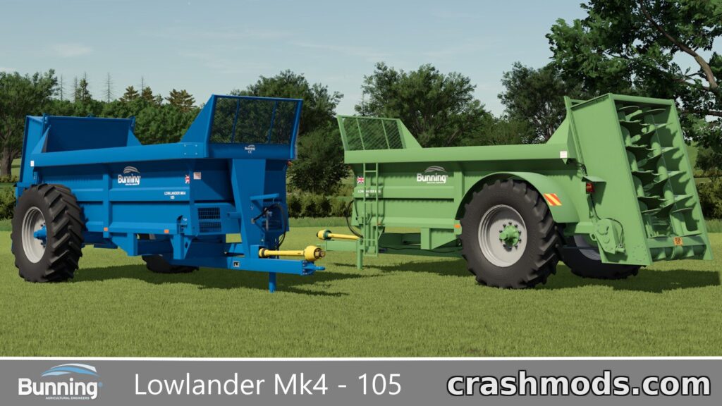 Bunning Lowlander Mk4 105 – 13200 l Manure Spreader Farming Simulator 25 mod screenshot