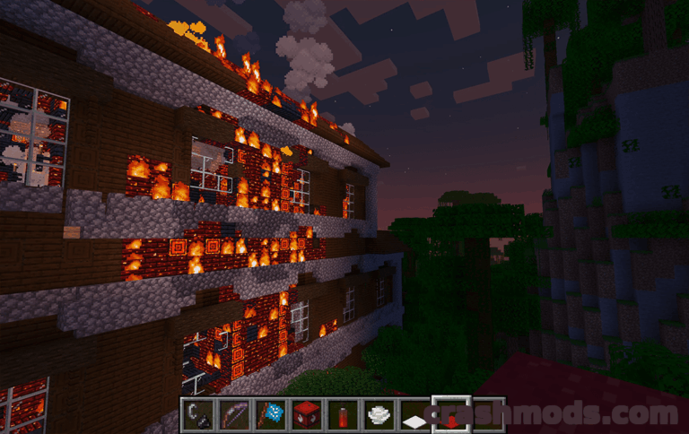 Burnt Basic – Realistic Fire Spread with Wind and Burnt Remains Minecraft mod screenshot