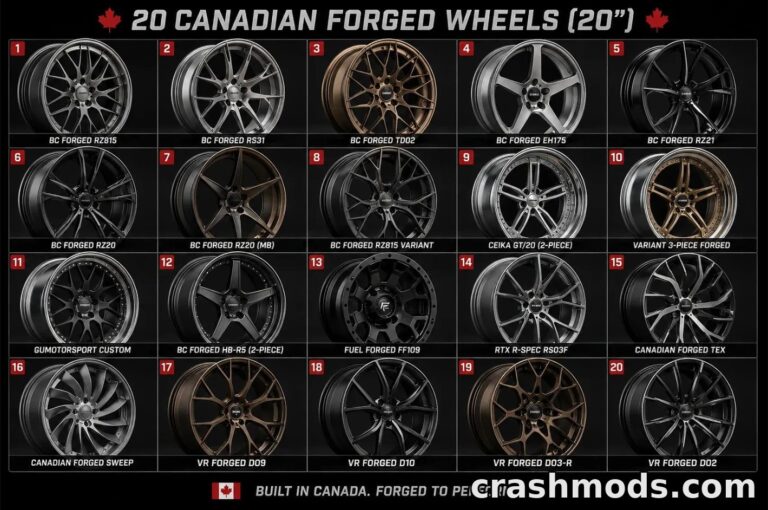 Canadian Forged Wheels – Rim and Tire Pack with 15+ Rims BeamNG.drive mod screenshot