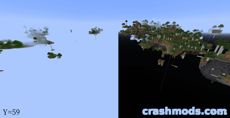 Clear Void – Remove the Black Void Skybox in Floating Island Worlds Minecraft mod screenshot