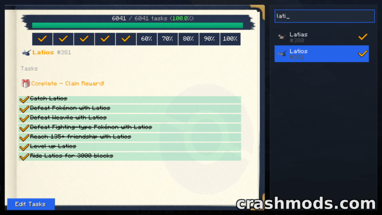 Cobblemon: Research Tasks – Research Book with 6000 Pokemon Objectives Minecraft mod screenshot