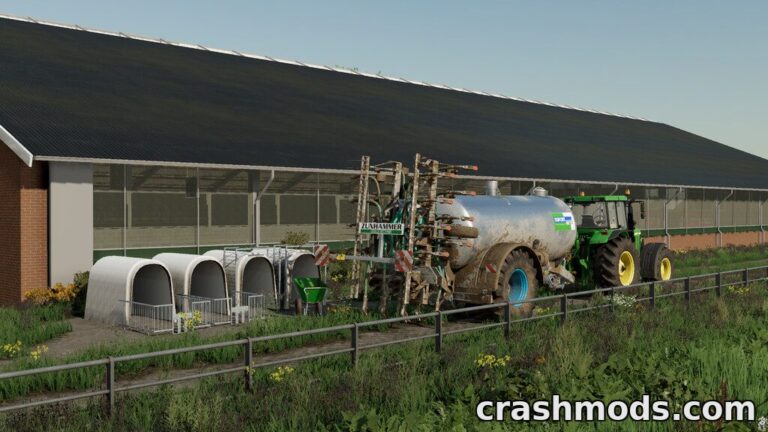 Cowshed 3+3 – Free-Stall Barn for 200 Cows Farming Simulator 22 mod screenshot
