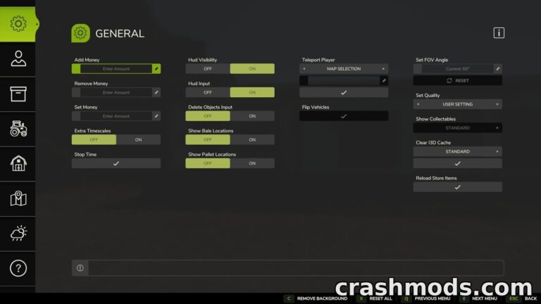 Easy Development Controls – Testing and Debug Menu Farming Simulator 25 mod screenshot