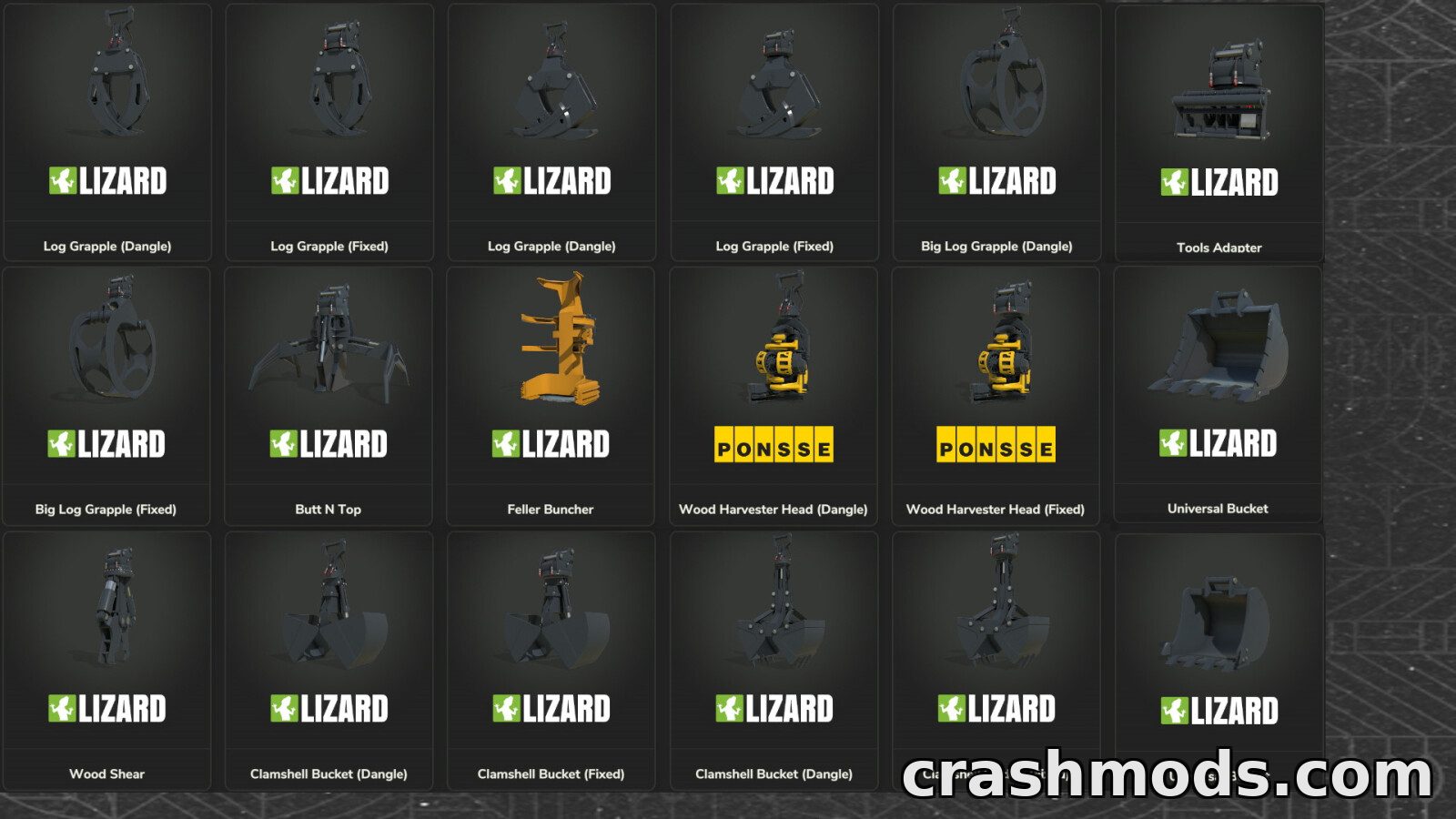 Excavator Attachments – 18-Tool Forestry and Bucket Pack – screenshot 2
