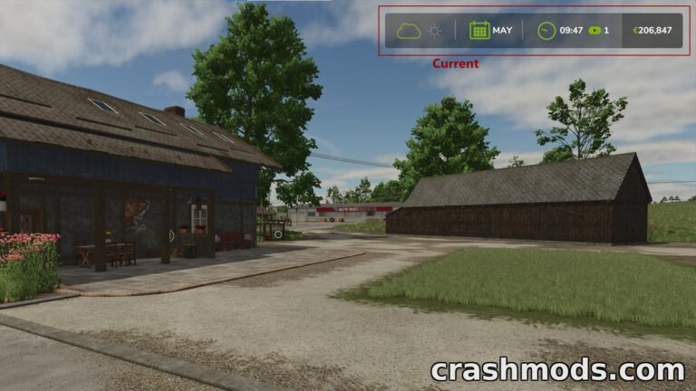 Extended Game Infodisplay – Year and Temperature HUD Farming Simulator 25 mod screenshot