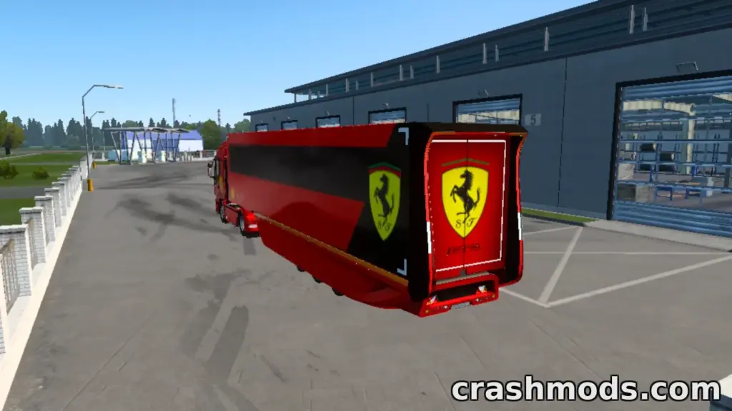 F1 Ferrari Skin – Scuderia Ferrari Livery for Iveco Hi-Way and Trailer Euro Truck Simulator 2 mod screenshot