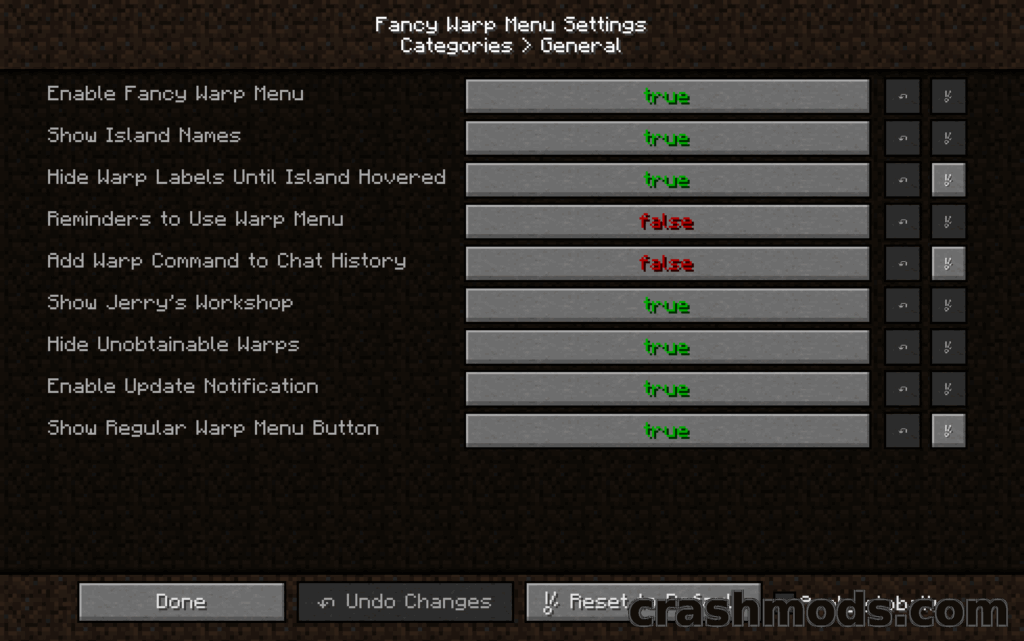 Fancy Warp Menu – Visual Warp Screen for Hypixel SkyBlock Minecraft mod screenshot
