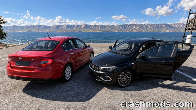 Fiat Egea / Tipo / Dodge Neon – Sedan with Taxi and Police BeamNG.drive mod screenshot