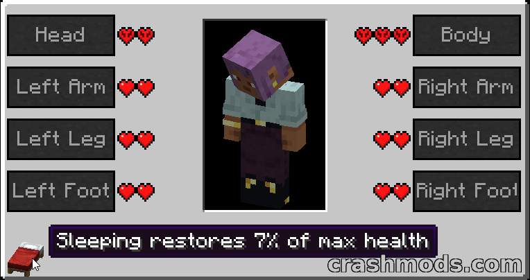FirstAid – Body Part Health System with Bandages and Morphine Minecraft mod screenshot