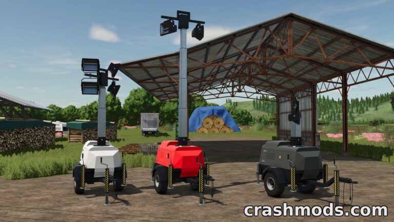 Flood Light Trailer – Mobile Night Work Lighting Farming Simulator 25 mod screenshot