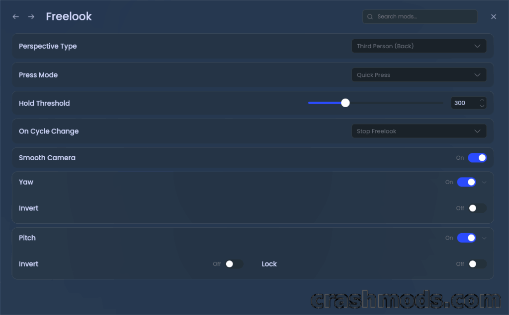 Freelook – Free Camera Rotation Around Your Character Minecraft mod screenshot