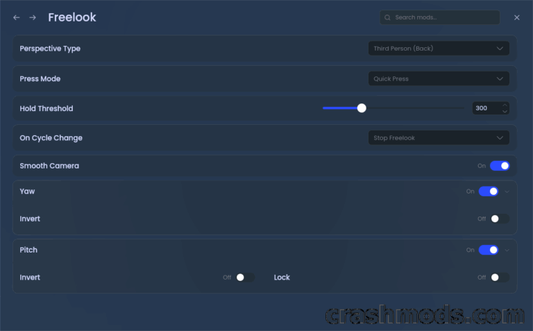 Freelook – Free Camera Rotation Around Your Character Minecraft mod screenshot
