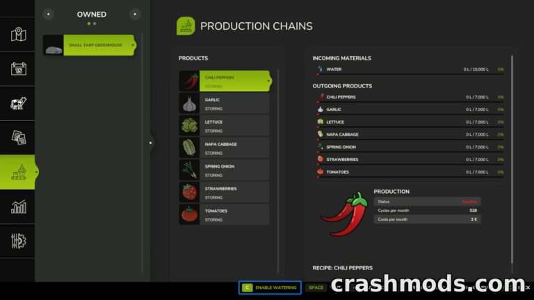 Greenhouse Automatic Watering – Auto Water Supply Script Farming Simulator 25 mod screenshot