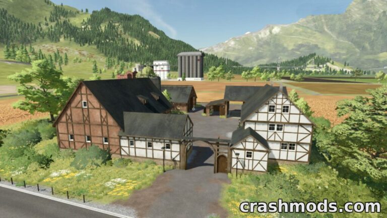 Hessian Farm – Placeable Half-Timbered Farmyard with Cowshed Farming Simulator 22 mod screenshot