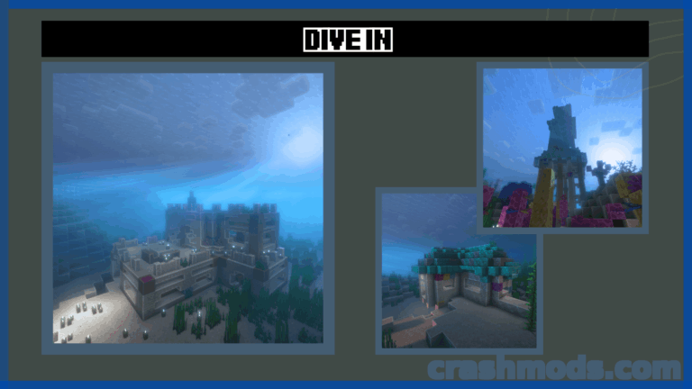 Hopo Better Underwater Ruins – Ocean Cities Ruins and Fossils to Explore Minecraft mod screenshot