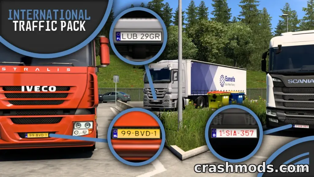 International Traffic Pack – Foreign Vehicles and Plates for Vanilla Countries Euro Truck Simulator 2 mod screenshot