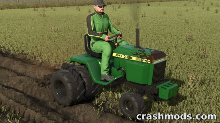 John Deere 330 Lawn Tractor – 23 hp Mower with Deck and Bagger Farming Simulator 25 mod screenshot
