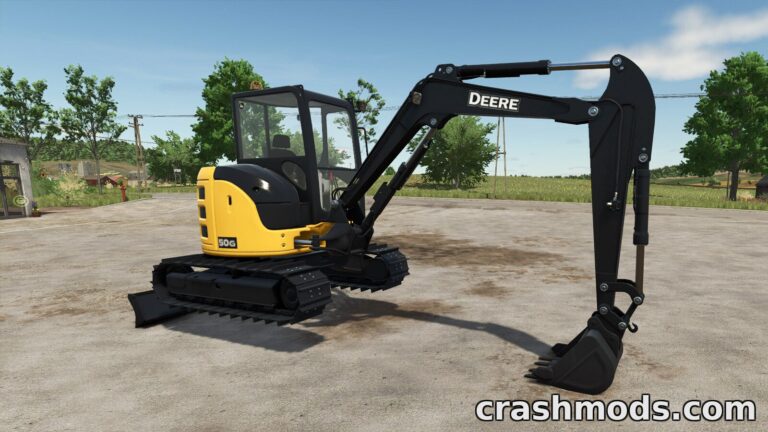 John Deere 50G – Compact Crawler Excavator with Bucket Farming Simulator 25 mod screenshot