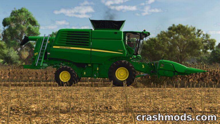 John Deere T560 Pack – Combine with Grain and Corn Headers Farming Simulator 25 mod screenshot